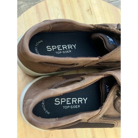 Sperry Top Sider Men's Brown Memory Foam Leather Lace Up Boat Shoes 8.5 - Picture 3 of 5